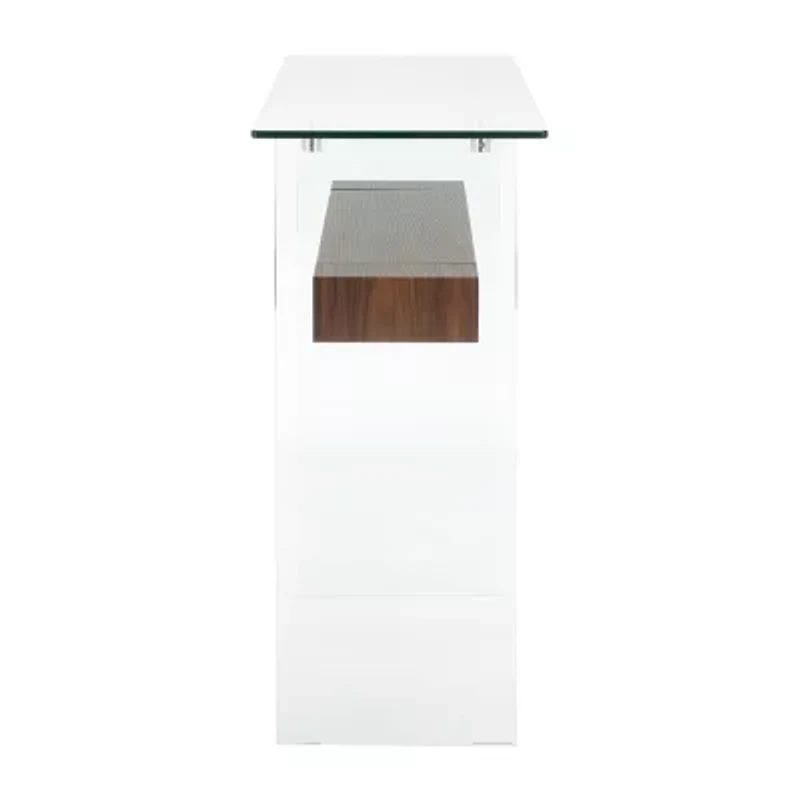 Kayley Storage Glass Console Table