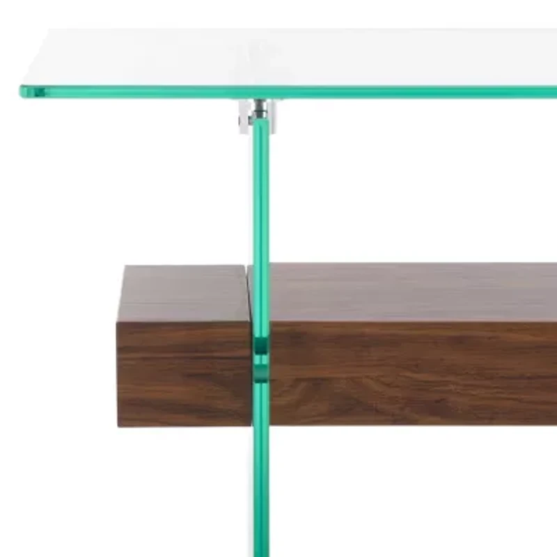 Kayley Storage Glass Console Table