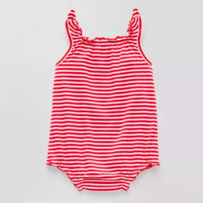Okie Dokie Baby Girls Sleeveless Striped Romper