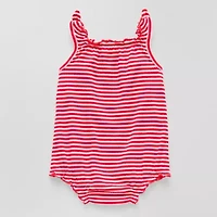 Okie Dokie Baby Girls Sleeveless Striped Romper