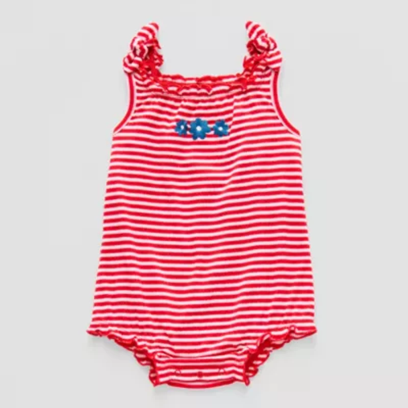 Okie Dokie Baby Girls Sleeveless Striped Romper