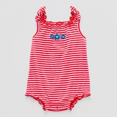 Okie Dokie Baby Girls Sleeveless Striped Romper
