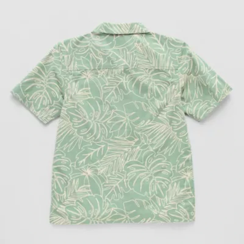 Thereabouts Little & Big Kid Boys Short Sleeve Fitted Sleeve Regular Fit Button-Down Shirt