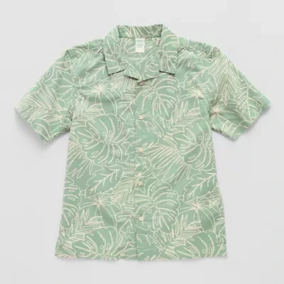 Thereabouts Little & Big Kid Boys Short Sleeve Fitted Sleeve Regular Fit Button-Down Shirt