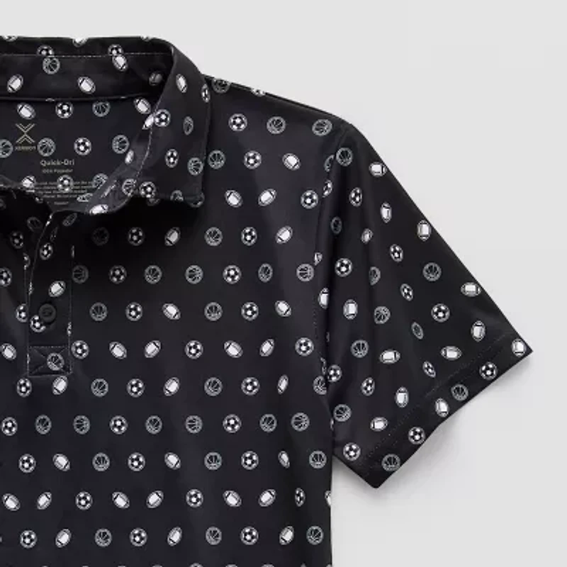 Xersion Little & Big Kid Boys Short Sleeve Regular Fit Moisture Wicking Polo Shirt