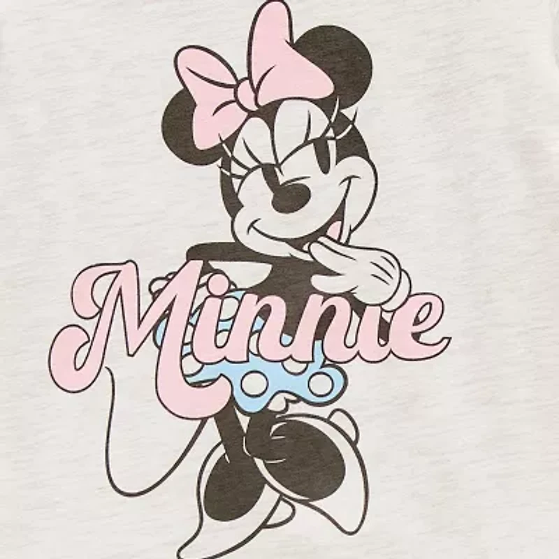 Disney Toddler Girls Crew Neck Short Sleeve Regular Fit Minnie Mouse Graphic T-Shirt