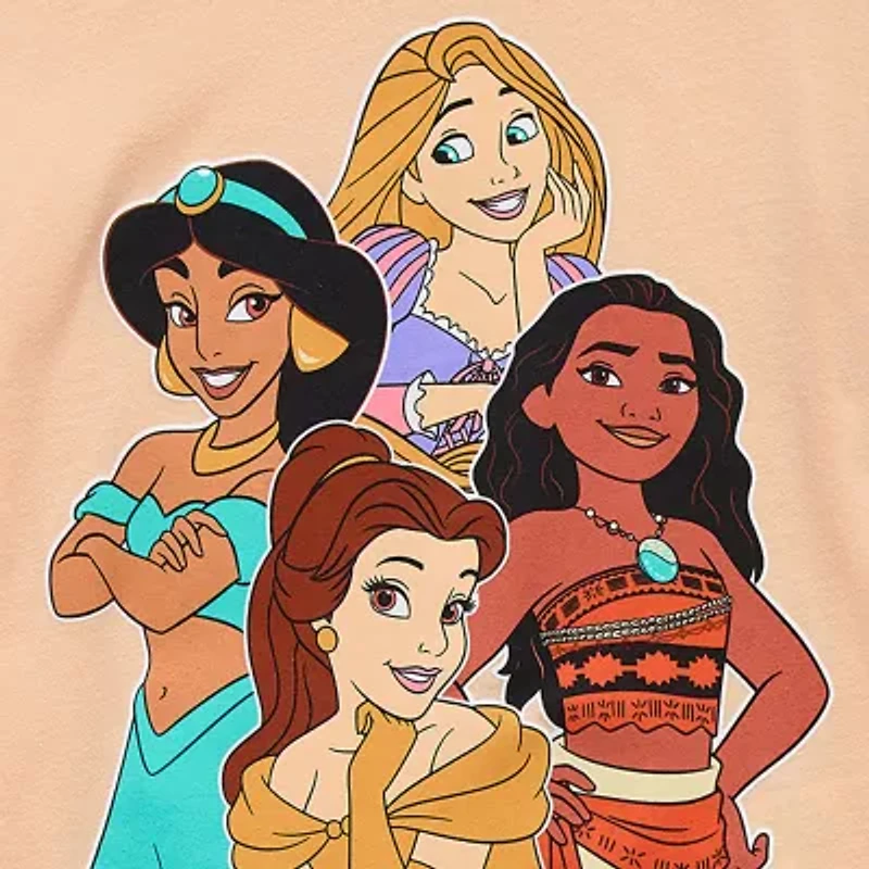 Disney Toddler Girls Crew Neck Short Sleeve Regular Fit Belle Princess Moana Graphic T-Shirt