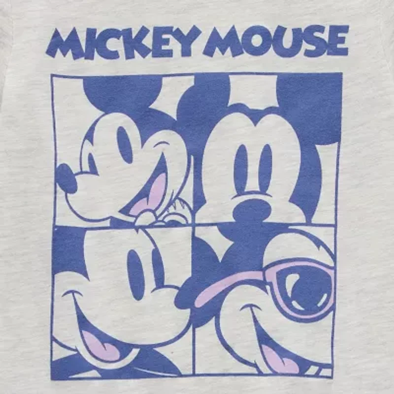 Disney Toddler Boys Crew Neck Short Sleeve Regular Fit Mickey Mouse Graphic T-Shirt