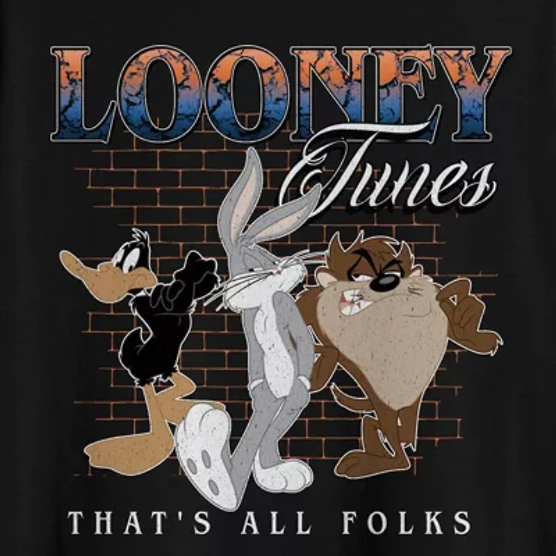 Novelty Mens Crew Neck Short Sleeve Classic Fit Looney Tunes Big and Tall Graphic T-Shirt
