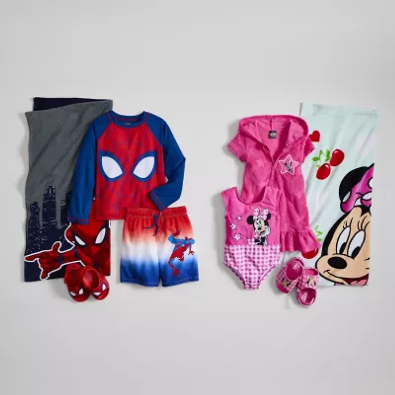 Disney Collection Little & Big Kid Girls Minnie Mouse Knit Dress Swimsuit Cover-Up