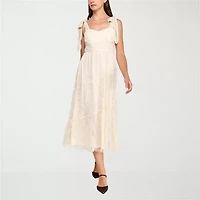 Trixxi Womens Juniors Midi Floral A-Line Dress