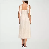 Trixxi Womens Juniors Midi Floral A-Line Dress