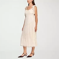 Trixxi Womens Juniors Midi Floral A-Line Dress