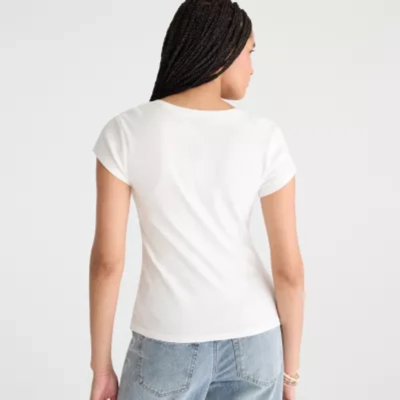 AEROPOSTALE Womens Juniors V Neck Short Sleeve T-Shirt