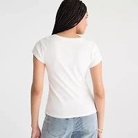 AEROPOSTALE Womens Juniors V Neck Short Sleeve T-Shirt