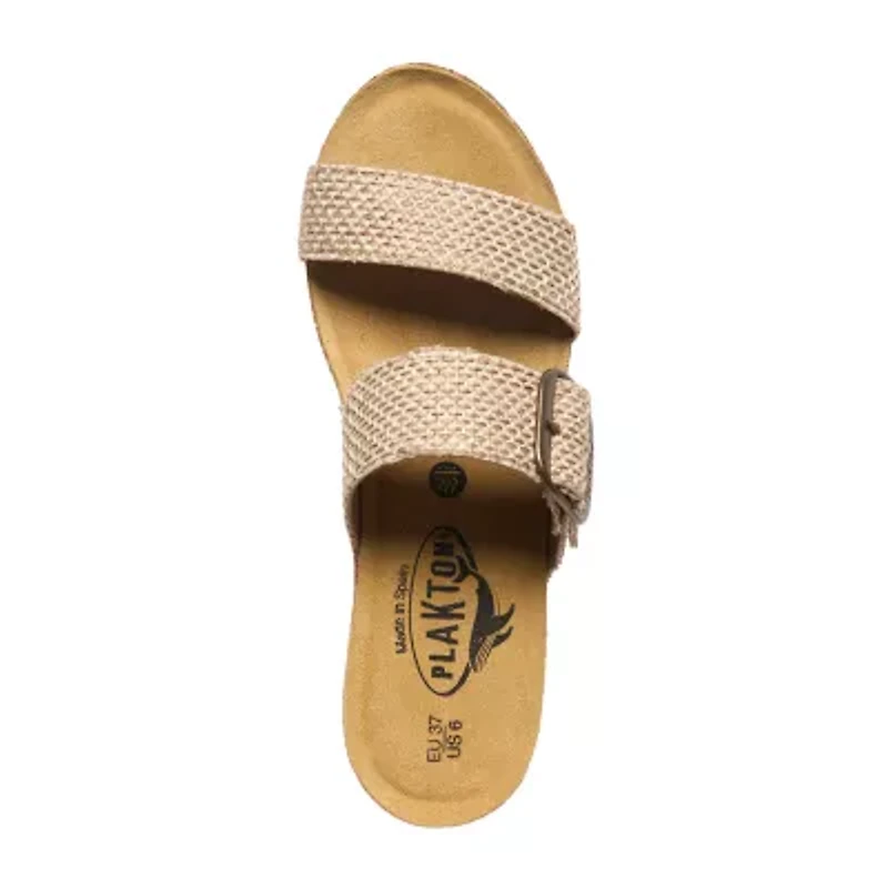 PLAKTON® Plakton Wisdom Womens Adjustable Strap Footbed Sandals