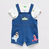 Baby Boys 2-pc. Sesame Street Shortall Set