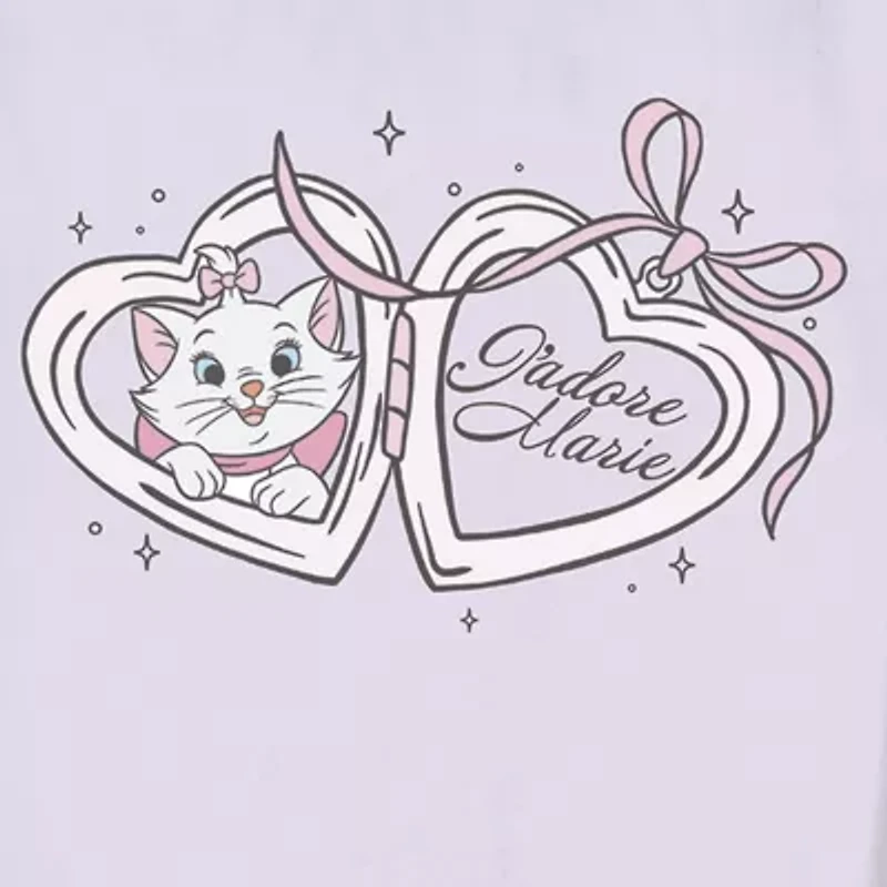 Little & Big Kid Girls Crew Neck Short Sleeve Regular Fit The Aristocats Graphic T-Shirt