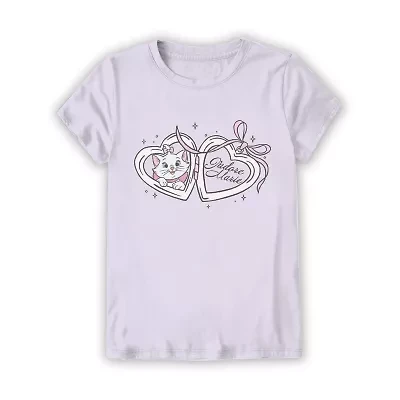 Little & Big Kid Girls Crew Neck Short Sleeve Regular Fit The Aristocats Graphic T-Shirt
