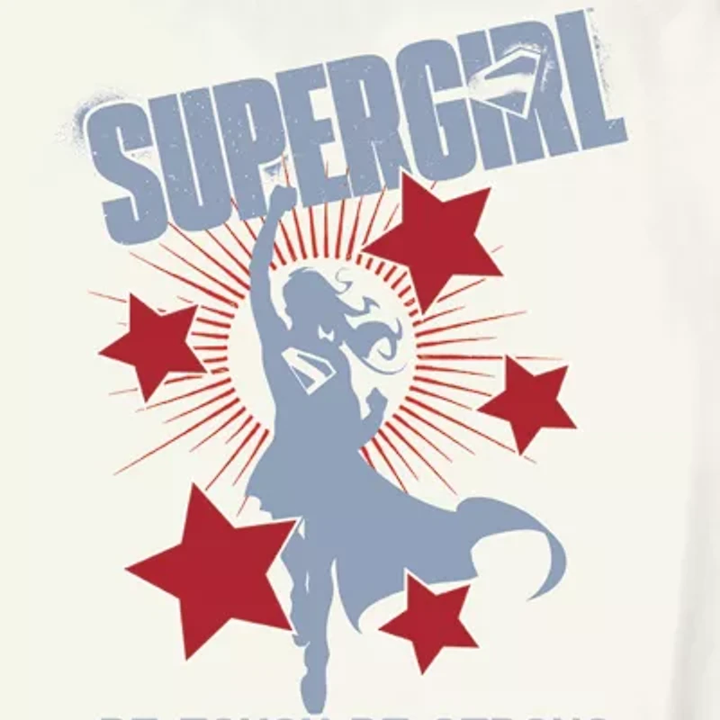 Little & Big Kid Girls Crew Neck Short Sleeve Regular Fit Supergirl Graphic T-Shirt