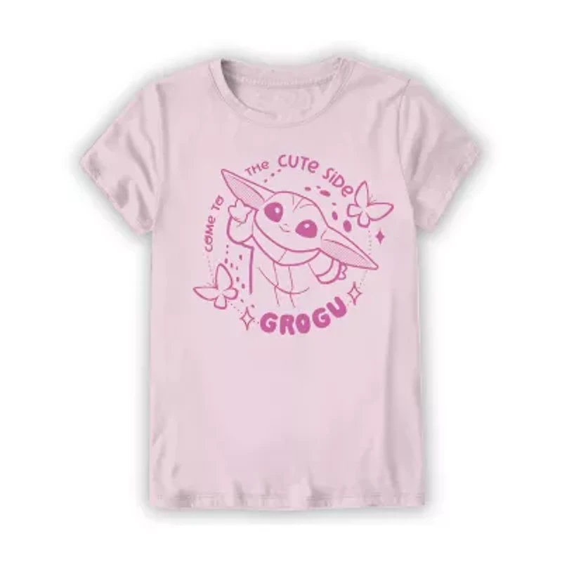 Little & Big Kid Girls Crew Neck Short Sleeve Regular Fit Star Wars Graphic T-Shirt