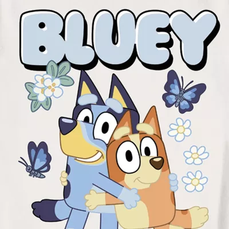 Little & Big Kid Girls Crew Neck Short Sleeve Regular Fit Bluey Graphic T-Shirt