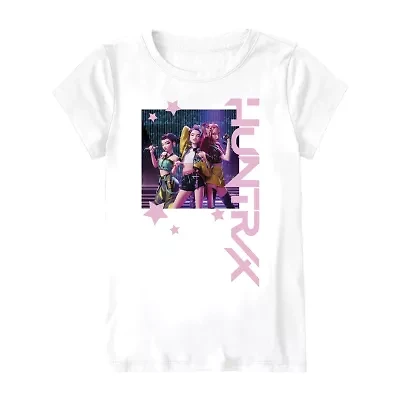 Little & Big Kid Girls Crew Neck Short Sleeve Regular Fit KPop Demon Hunters Graphic T-Shirt