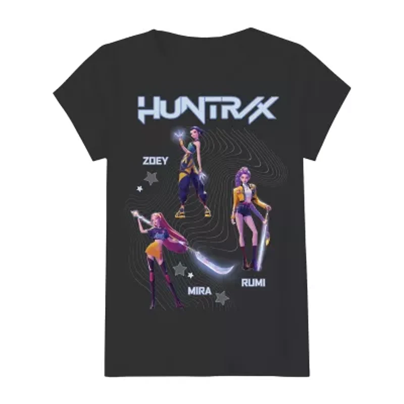 Little & Big Kid Girls Crew Neck Short Sleeve Regular Fit KPop Demon Hunters Graphic T-Shirt