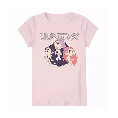 Little & Big Kid Girls Crew Neck Short Sleeve Regular Fit KPop Demon Hunters Graphic T-Shirt