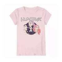 Little & Big Kid Girls Crew Neck Short Sleeve Regular Fit KPop Demon Hunters Graphic T-Shirt
