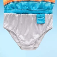 Burnside Mens Drawstring Waist Striped Swim Shorts