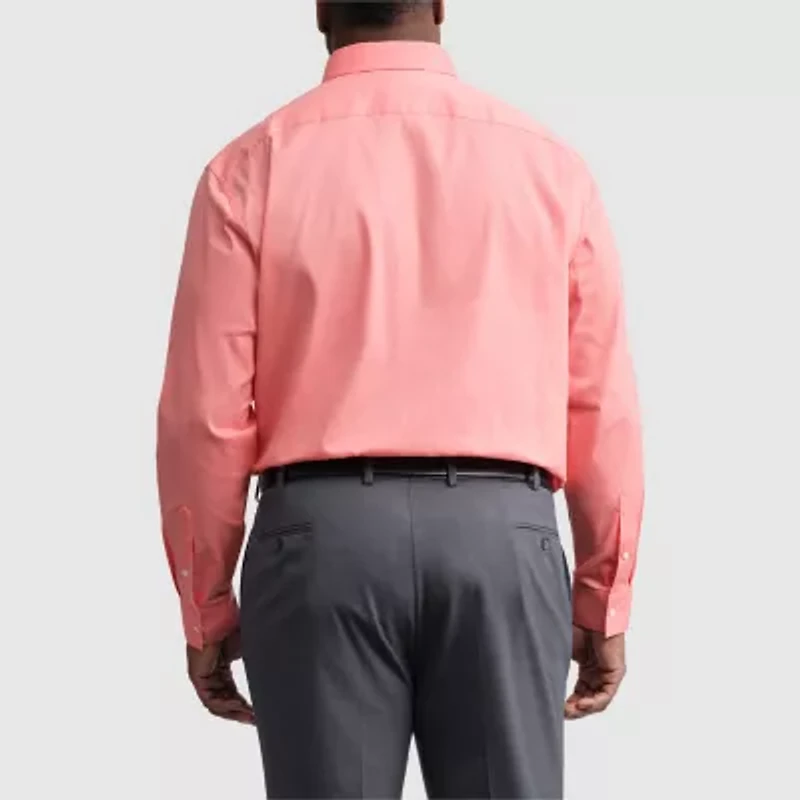 Van Heusen Everyday Defense Stain Shield Big and Tall Mens Stretch Fabric Wrinkle Free Long Sleeve Dress Shirt