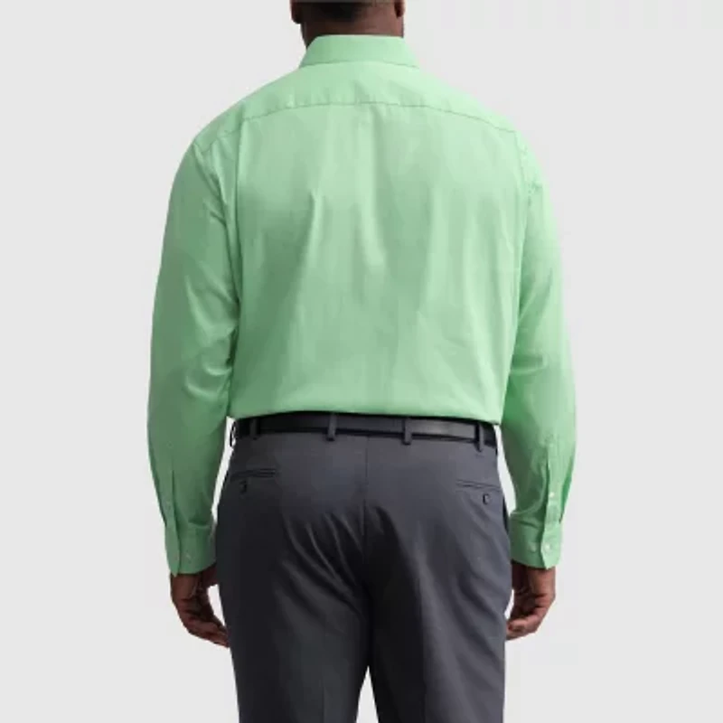 Van Heusen Everyday Defense Stain Shield Big and Tall Mens Stretch Fabric Wrinkle Free Long Sleeve Dress Shirt