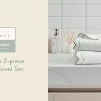 Peri Home Scallop 2-pc. Bordered Bath Towel