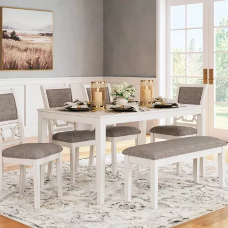 Signature Design by Ashley Eddyberg Dining Table and 4 Chairs and Bench