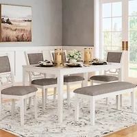 Signature Design by Ashley Eddyberg Dining Table and 4 Chairs and Bench