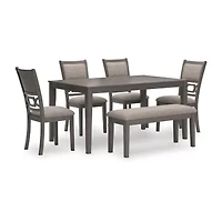 Signature Design by Ashley Wright Dining Table and 4 Chairs and Bench