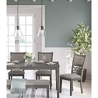 Signature Design by Ashley Wright Dining Table and 4 Chairs and Bench