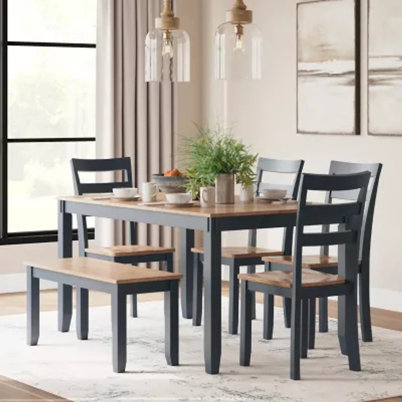 Signature Design by Ashley Getty Dining Table and 4 Chairs Bench