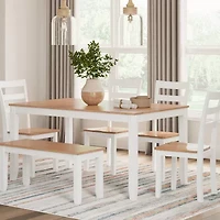 Signature Design by Ashley Getty Dining Table and 4 Chairs Bench