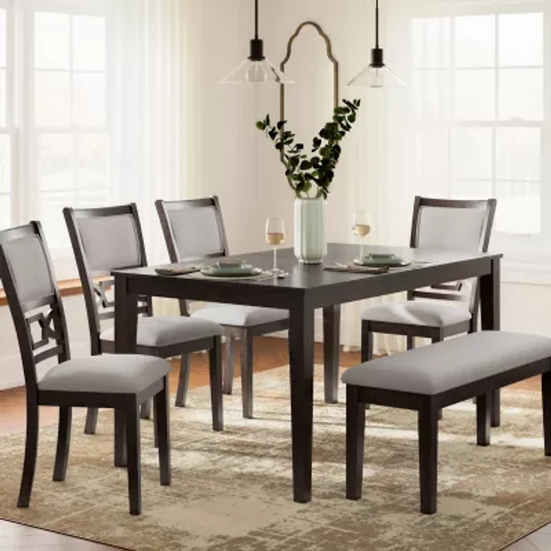Signature Design by Ashley Eastlang Dining Table and 4 Chairs and Bench