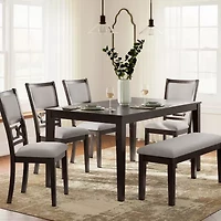 Signature Design by Ashley Eastlang Dining Table and 4 Chairs and Bench