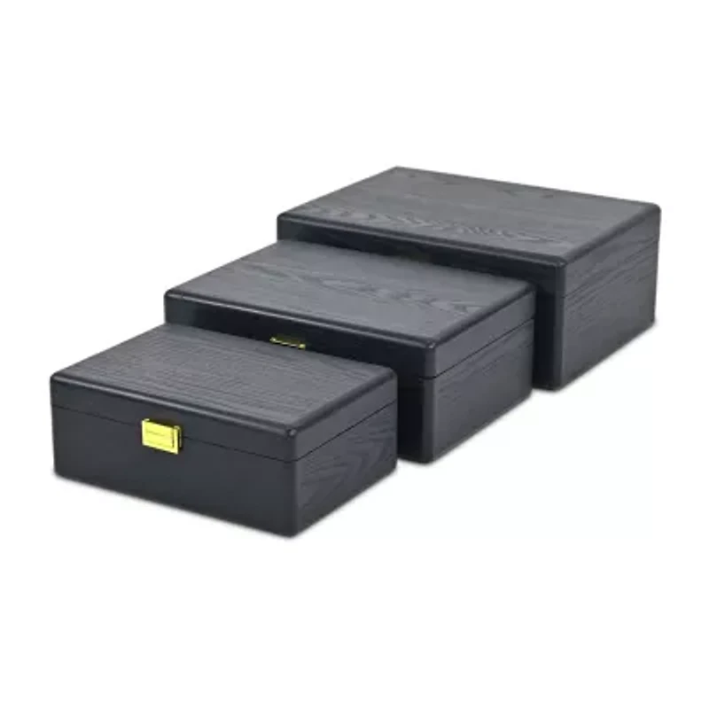 Cheungs Navy Blue Suitcase Boxes With Gold Handles Jewelry Organizer
