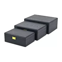 Cheungs Navy Blue Suitcase Boxes With Gold Handles Jewelry Organizer