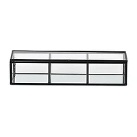 Cheungs Mirrored Glass Box With Three Compartments Jewelry Organizer