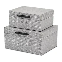 Cheungs Gray Snakeskin Themed Vinyl Box Set With Black Handles Jewelry Organizer