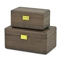 Cheungs Boxes With Gold Handles Espresso Jewelry Organizer