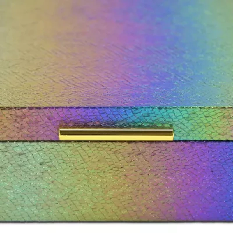 Cheungs Rainbow Seascale Pattern Box Set With Gold Hardware Jewelry Organizer