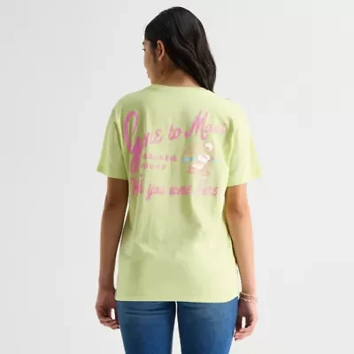 Grayson Threads, The Label  Womens Juniors Crew Neck Short Sleeve Snoopy Graphic T-Shirt