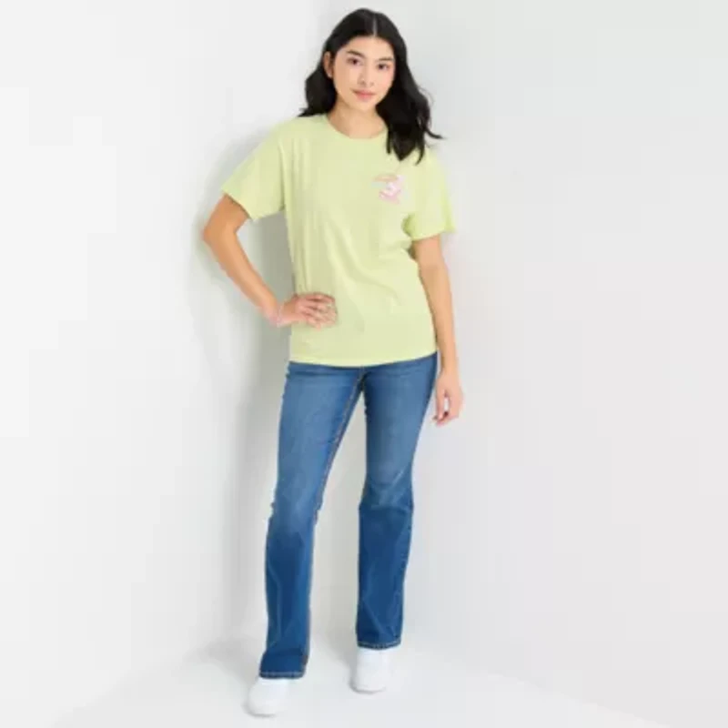 Grayson Threads, The Label  Womens Juniors Crew Neck Short Sleeve Snoopy Graphic T-Shirt